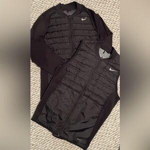 Nike Men's Black Quilted Performance Jacket & Vest Set